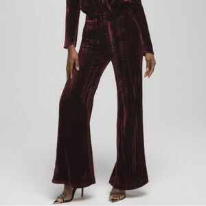GOOD AMERICAN Crinkle Velvet High Waist Wide Leg Porto Pants size xxl